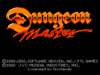 Dungeon Master title screen for Super Nintendo